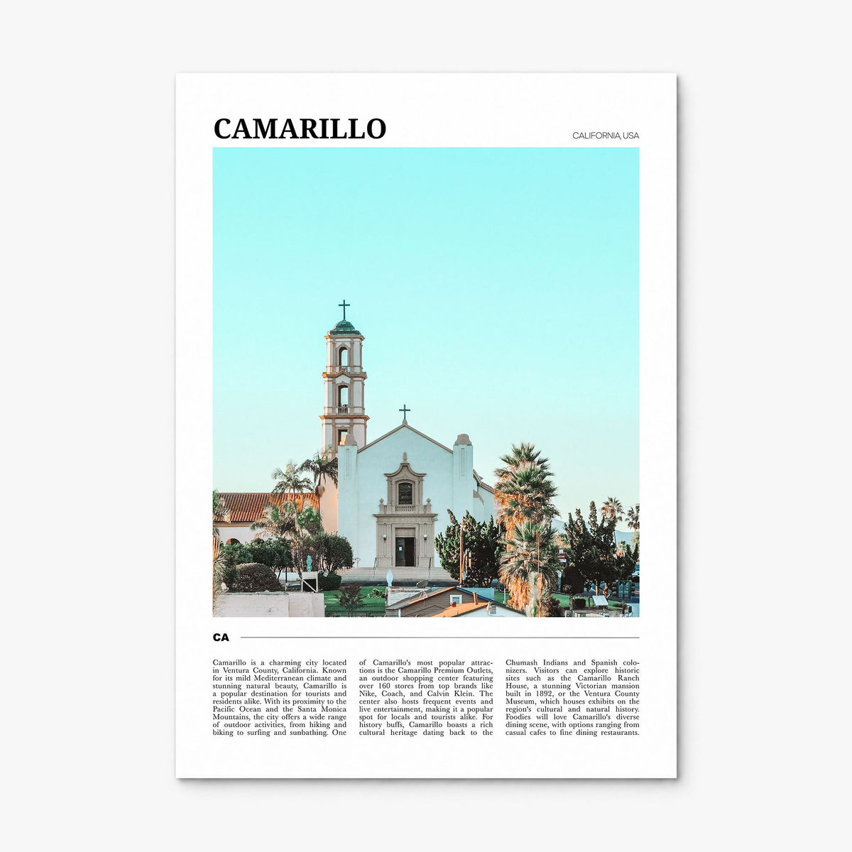 Camarillo Travel Poster, print only (unframed)