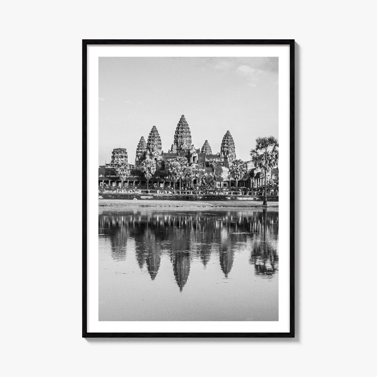 Cambodia black & white photo poster of Asia – vertical wall art, unframed print shown in interior mockup