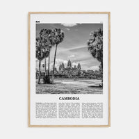 Cambodia No 1 Poster Natural Wood / 8x12 in Nbourhood Travel B&W Poster