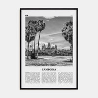 Cambodia No 1 Poster Black Wood / 8x12 in Nbourhood Travel B&W Poster