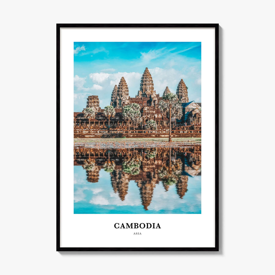 Cambodia Classic Poster, framed poster mockup