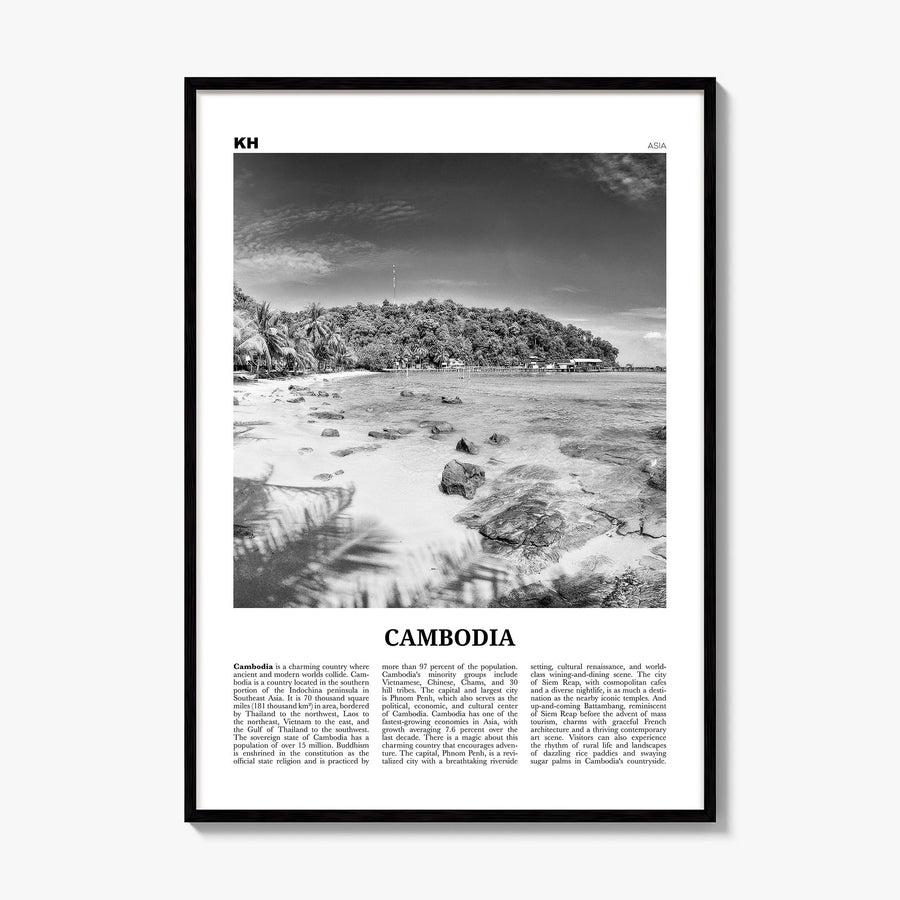 Cambodia Newspaper No 2 Poster, framed poster mockup