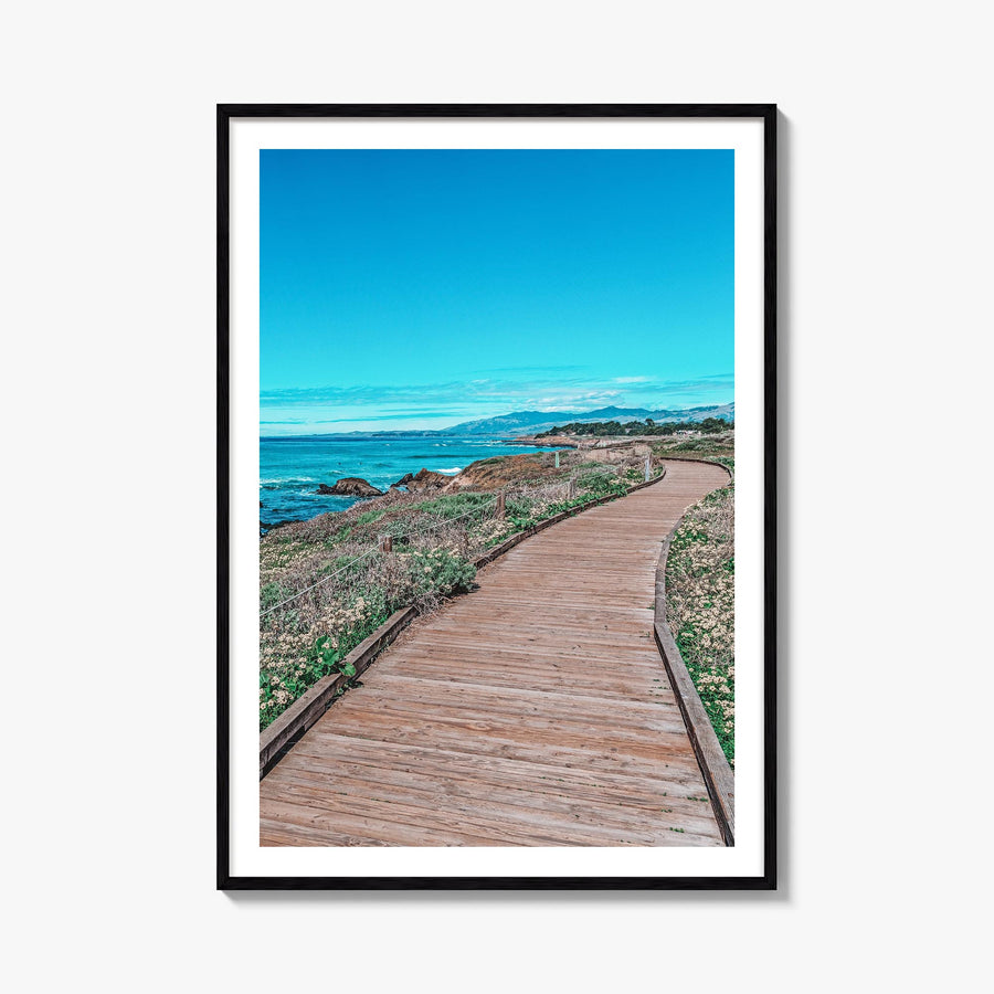 Cambria colorful photo poster of California, USA – vertical wall art, unframed print shown in interior mockup