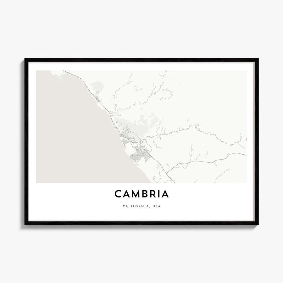 Cambria Map Poster, framed poster mockup
