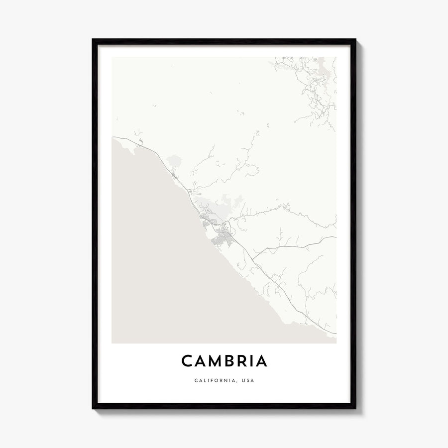 Cambria Map Poster, framed poster mockup