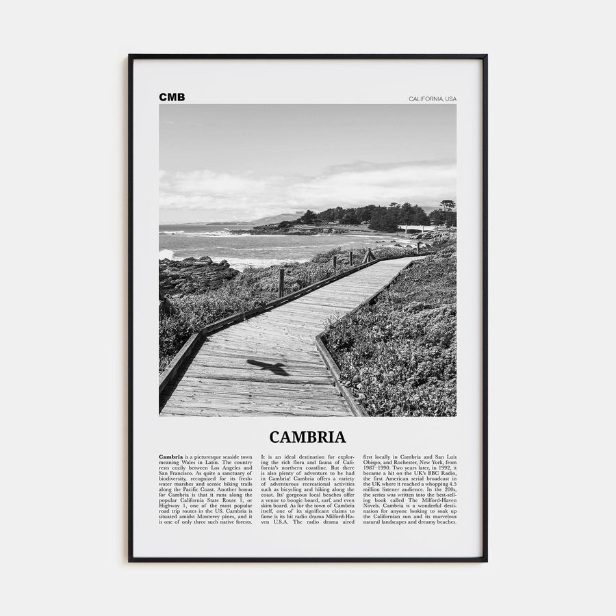 Cambria Poster None / 8x12 in Nbourhood Travel B&W Poster