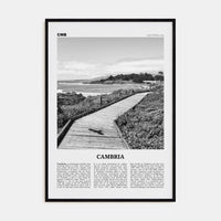 Cambria Poster Black Wood / 8x12 in Nbourhood Travel B&W Poster