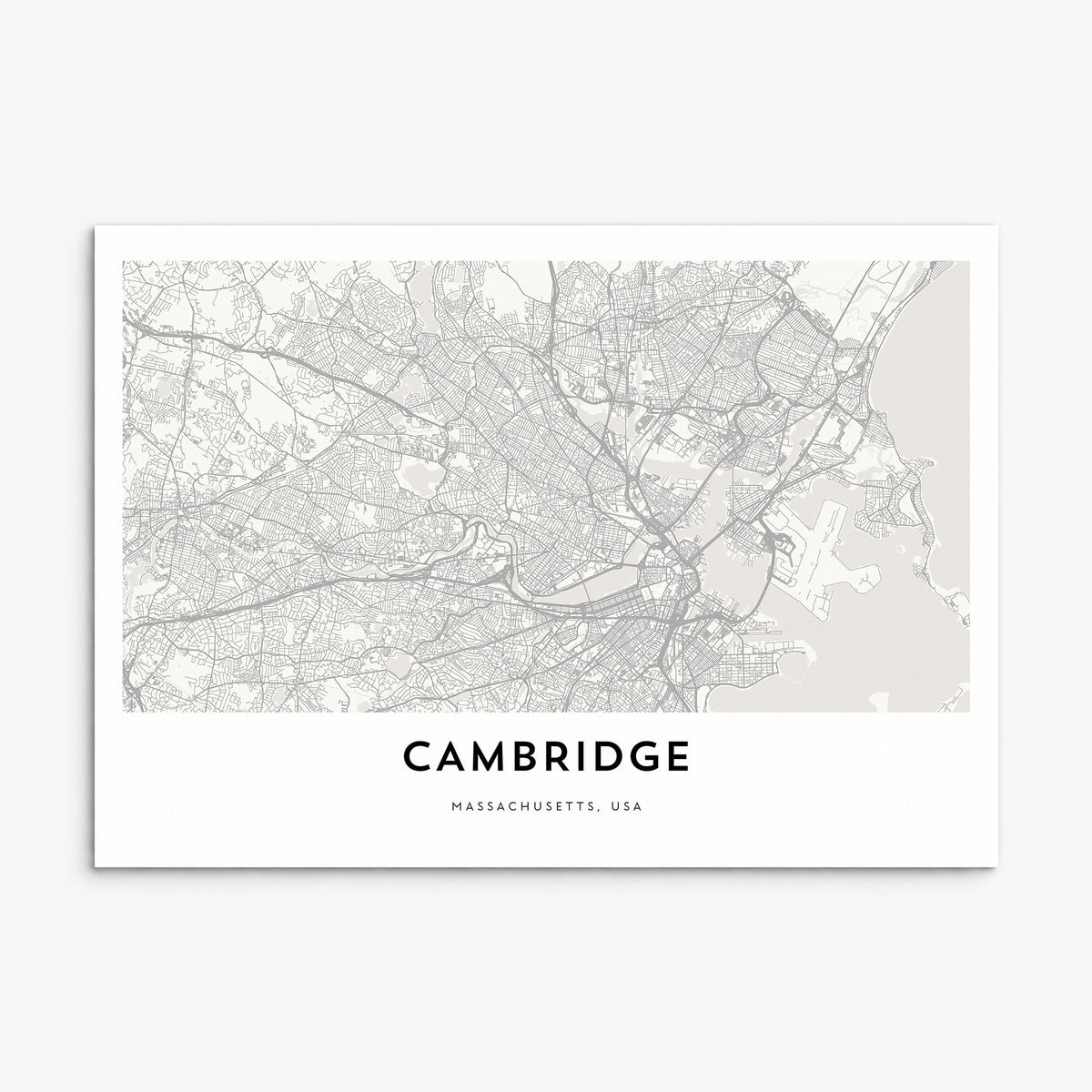 Cambridge, Massachusetts Map Poster, print only (unframed)