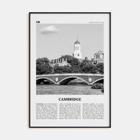 Cambridge, Massachusetts Poster None / 8x12 in Nbourhood Travel B&W Poster