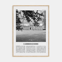 Cambridgeshire Poster Natural Wood / 8x12 in Nbourhood Travel B&W Poster