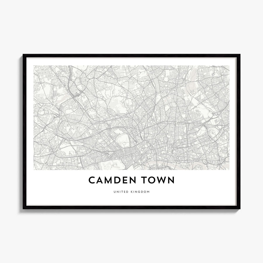 Camden Town Map Poster, framed poster mockup