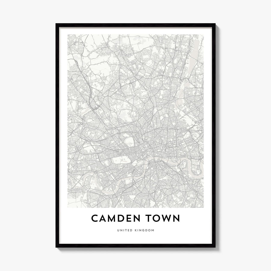 Camden Town Map Poster, framed poster mockup