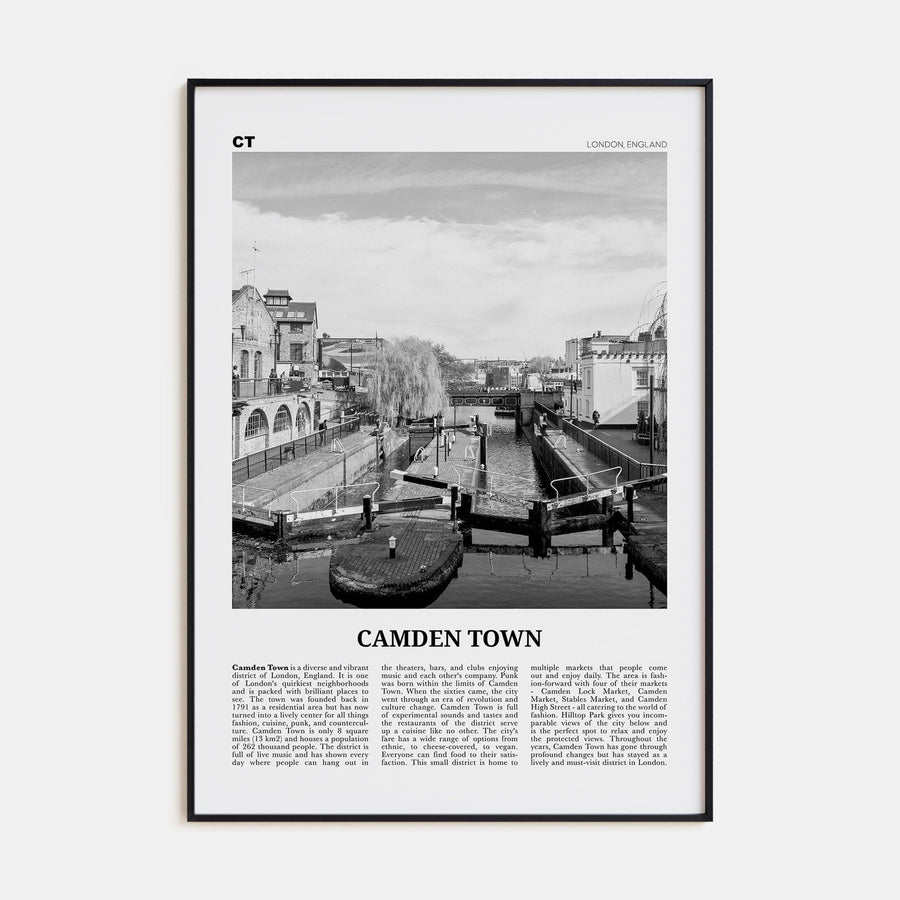 Camden Town Poster None / 8x12 in Nbourhood Travel B&W Poster