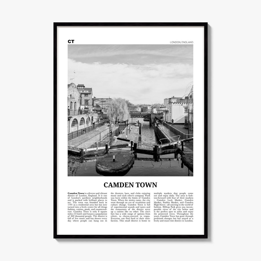 Camden Town Newspaper Poster, framed poster mockup