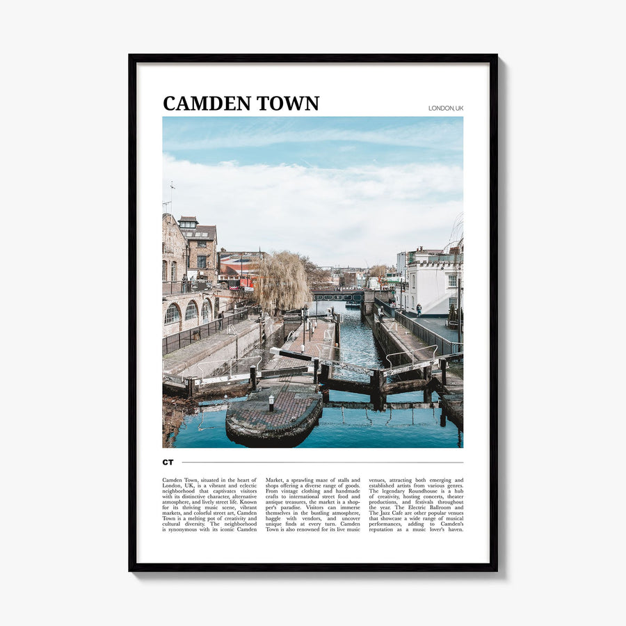Camden Town Travel Poster, framed poster mockup