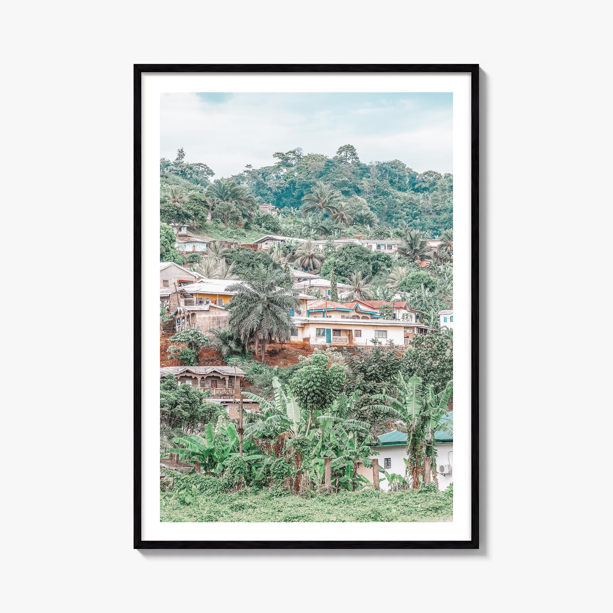 Cameroon colorful photo poster of Africa – vertical wall art, unframed print shown in interior mockup