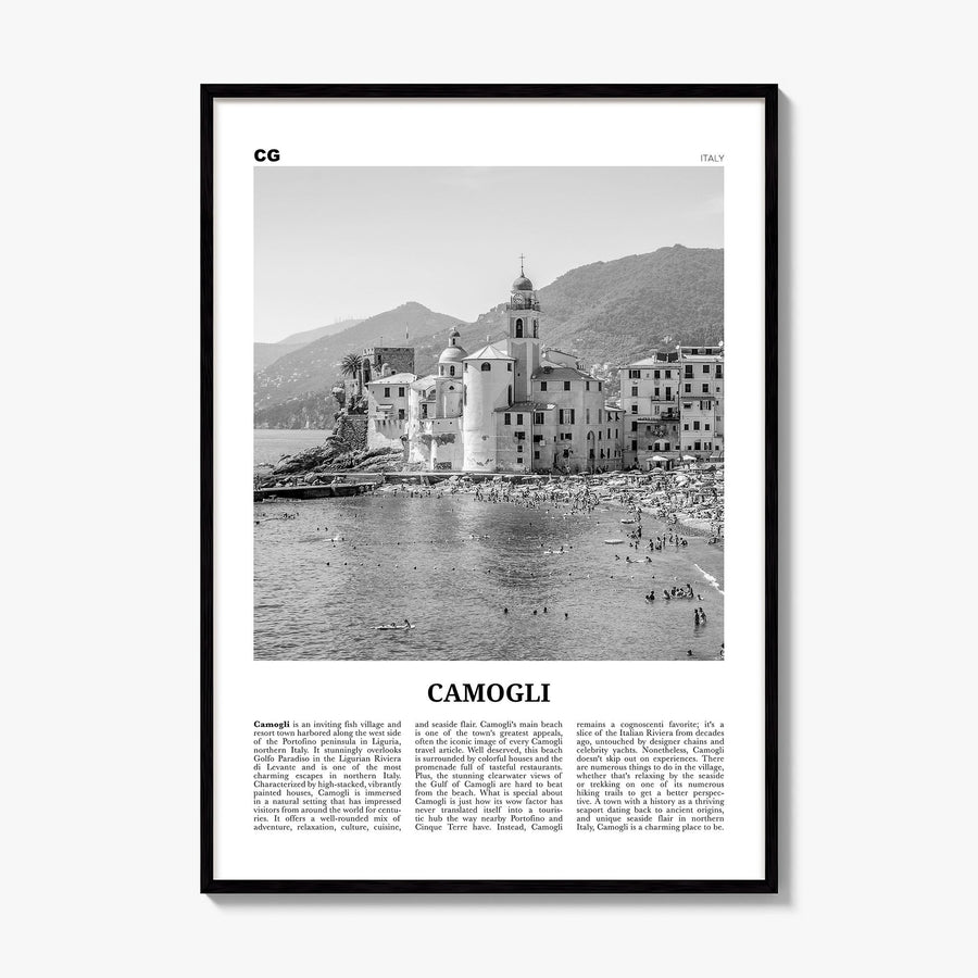 Camogli Newspaper Poster, framed poster mockup