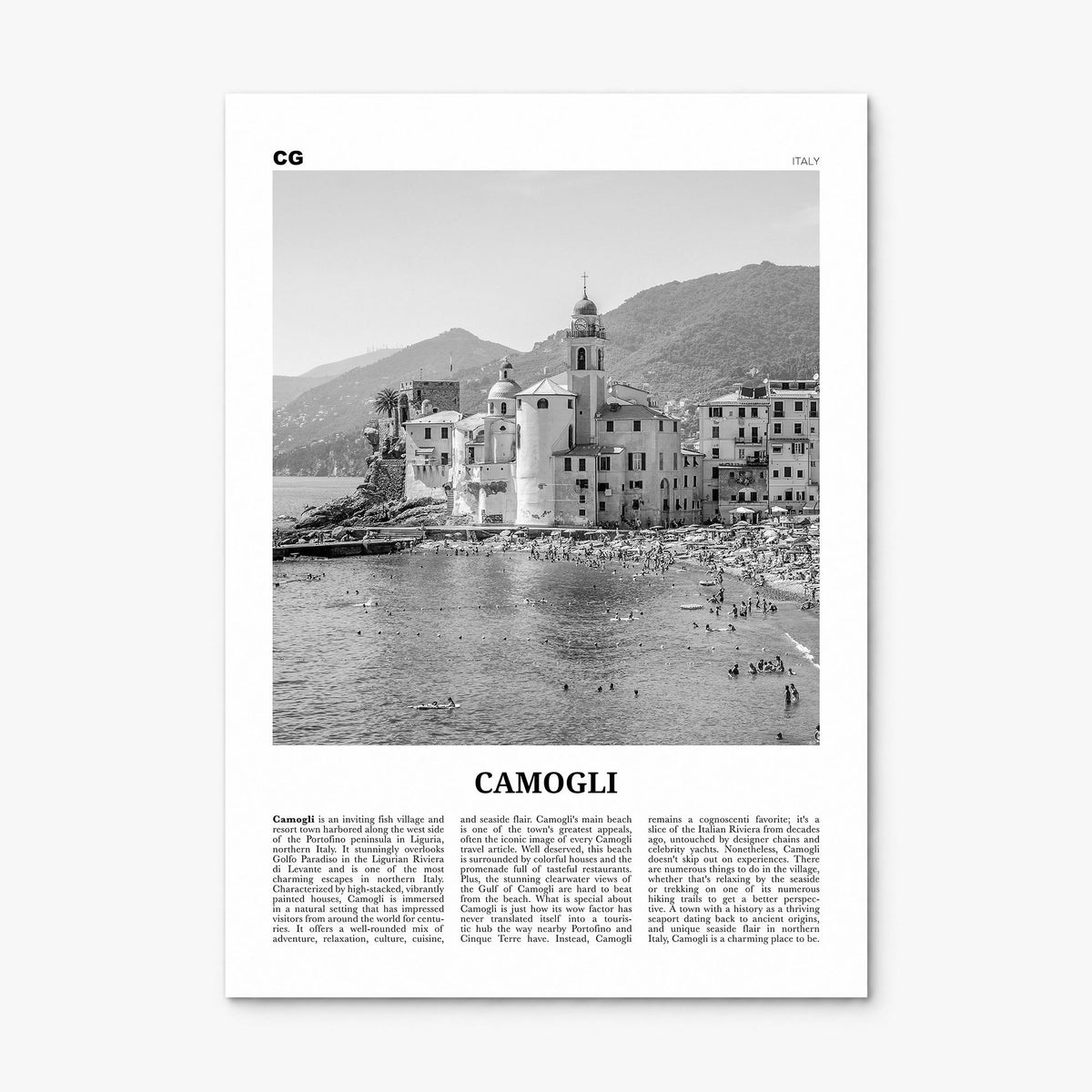 Camogli Newspaper Poster, print only (unframed)