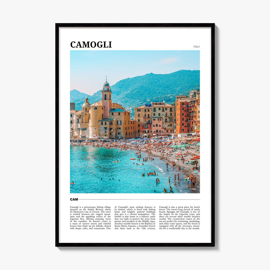 Camogli Travel Poster, framed poster mockup