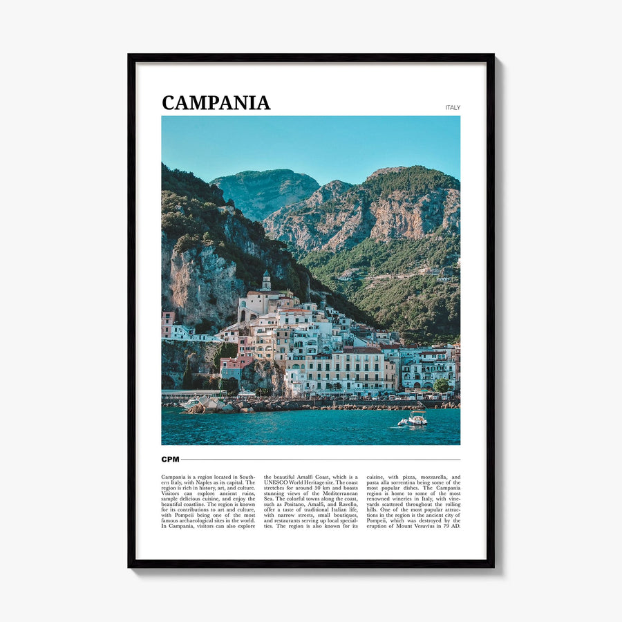 Campania Travel Poster, framed poster mockup