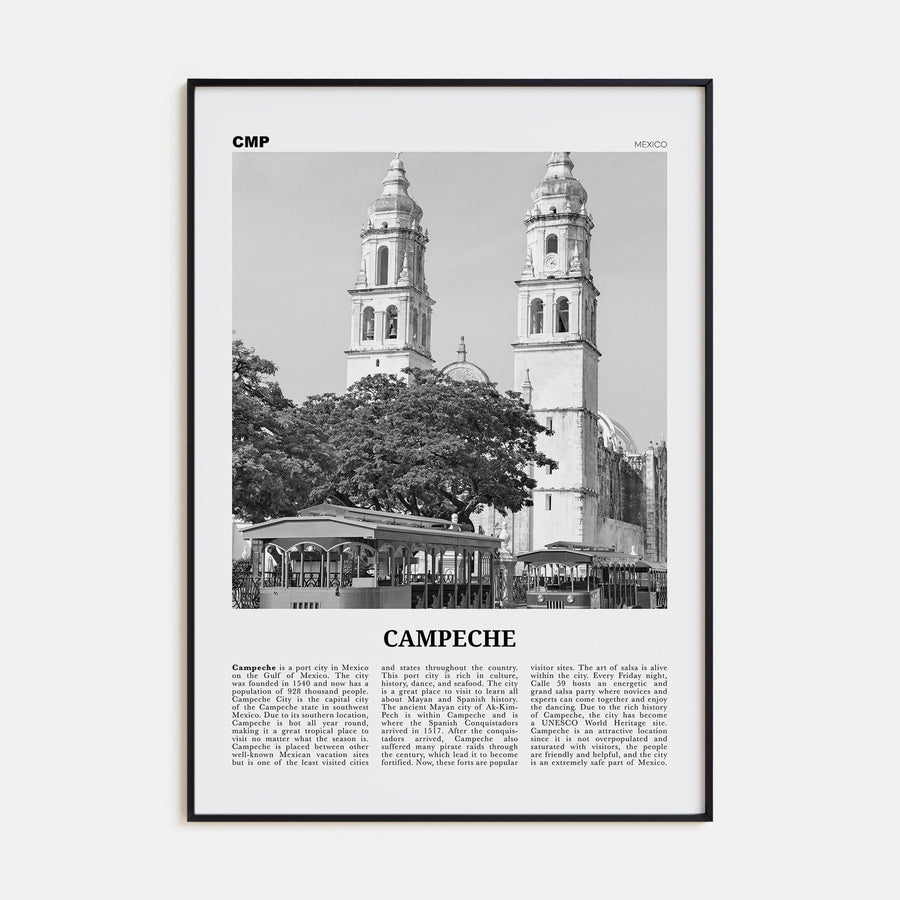 Campeche Poster None / 8x12 in Nbourhood Travel B&W Poster