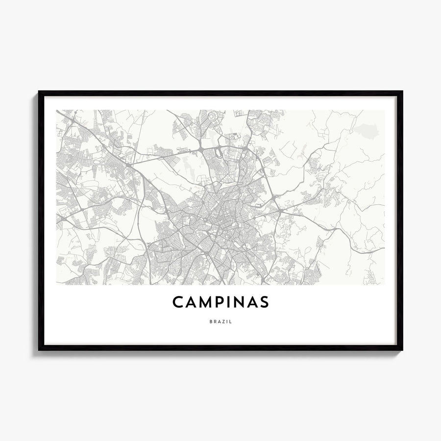 Campinas Map Poster, framed poster mockup