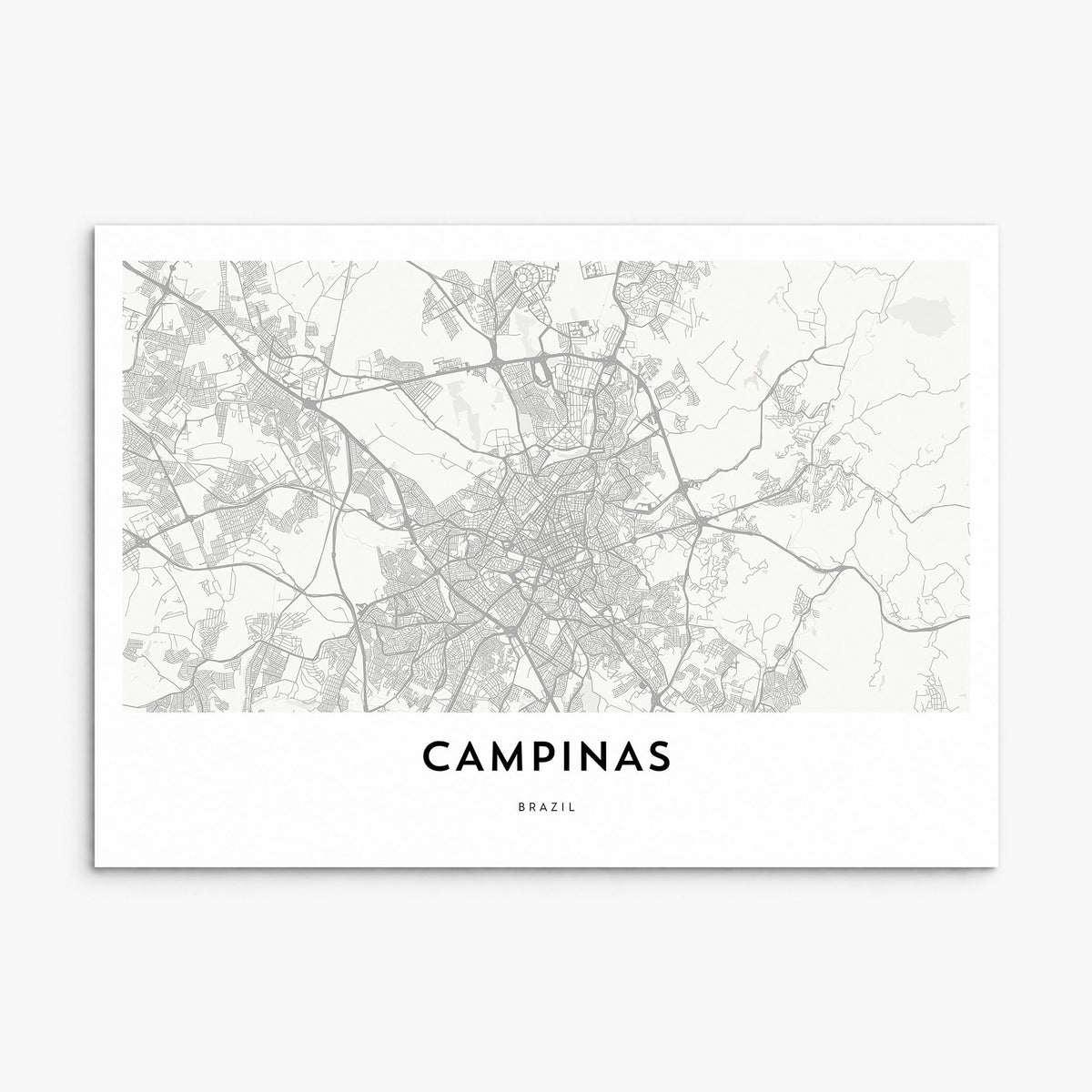 Campinas Map Poster, print only (unframed)