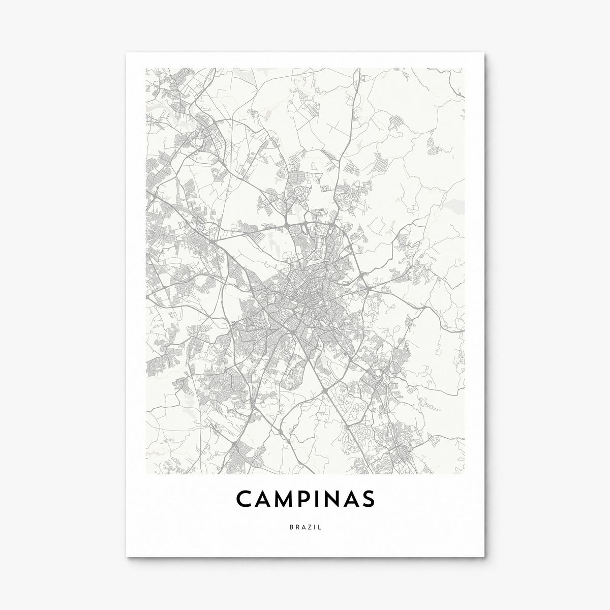 Campinas Map Poster, print only (unframed)