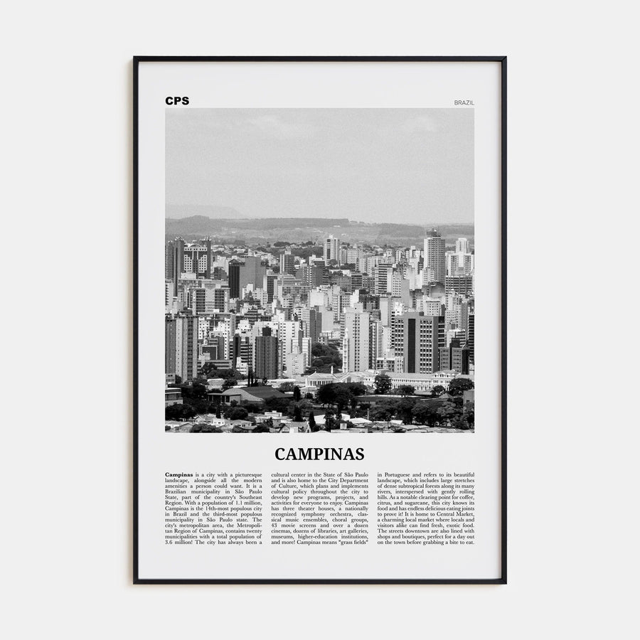 Campinas Poster None / 8x12 in Nbourhood Travel B&W Poster