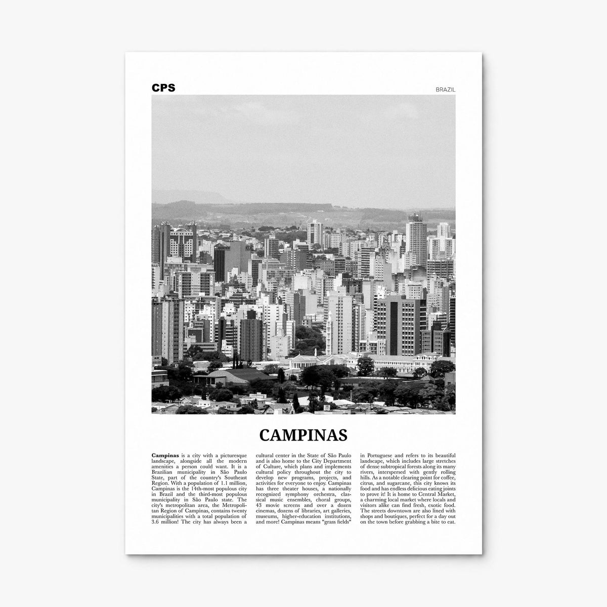 Campinas Newspaper Poster, print only (unframed)