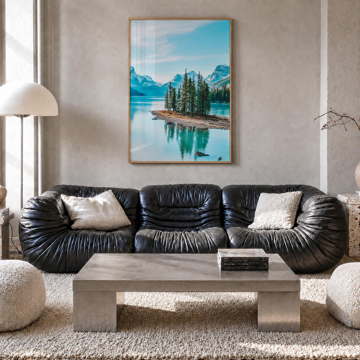Canada no. 1 colorful photo poster of North America – vertical wall art in natural wood frame, hanging on wall
