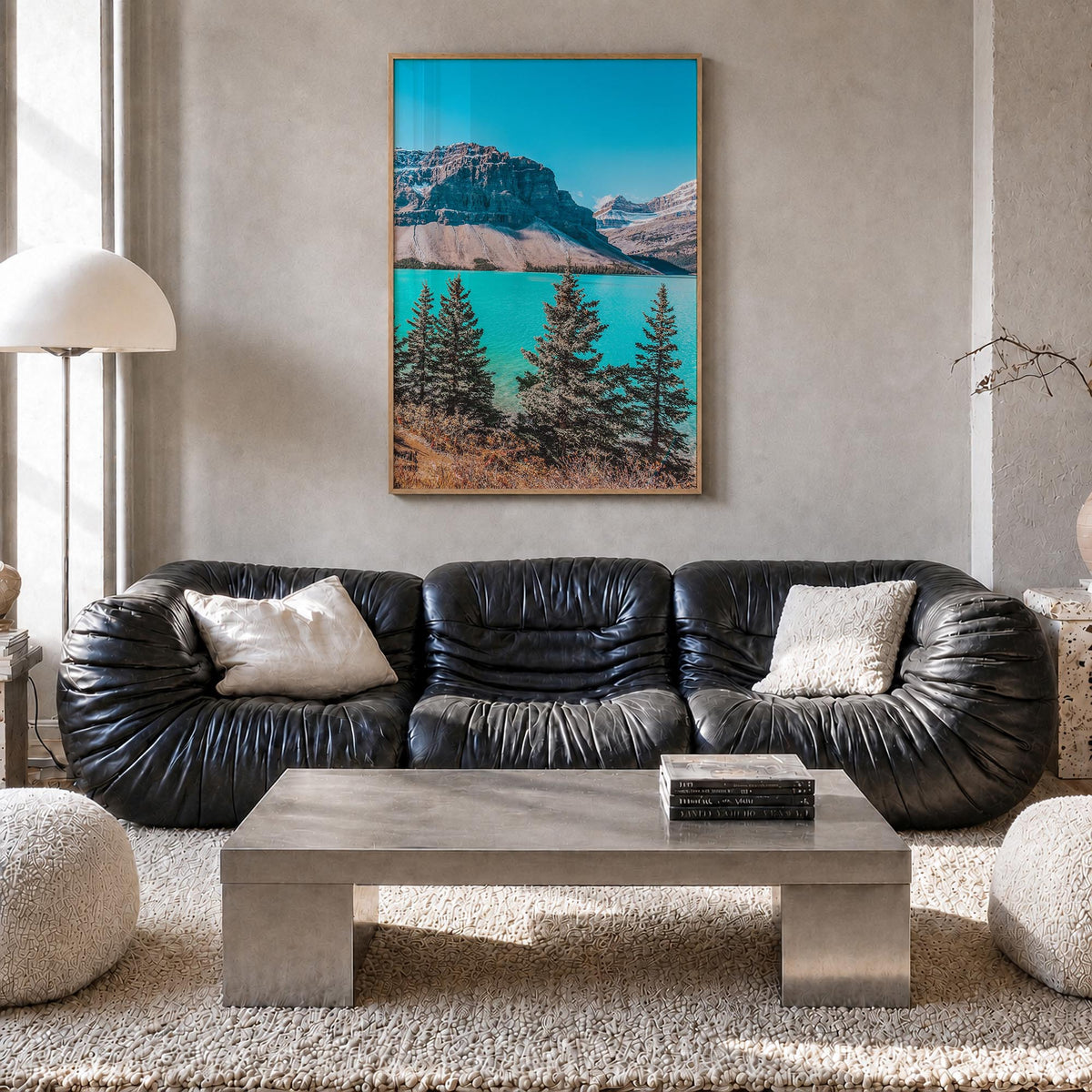 Canada no. 3 colorful photo poster of North America – vertical wall art in natural wood frame, hanging on wall