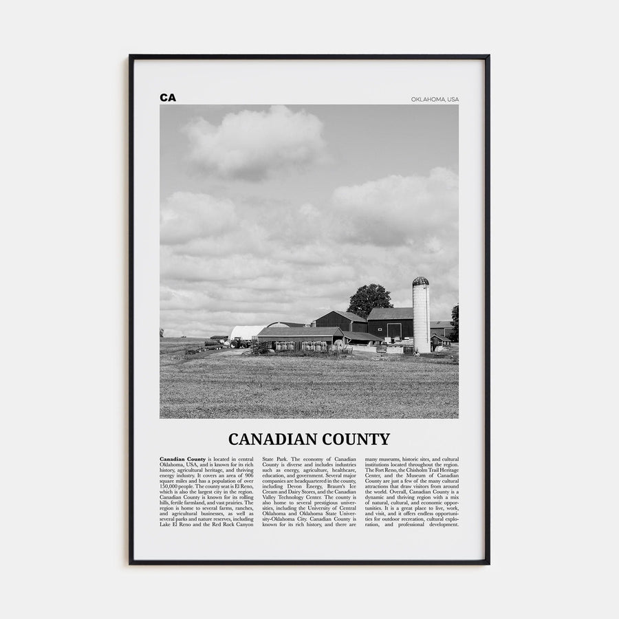 Canadian County Poster None / 8x12 in Nbourhood Travel B&W Poster