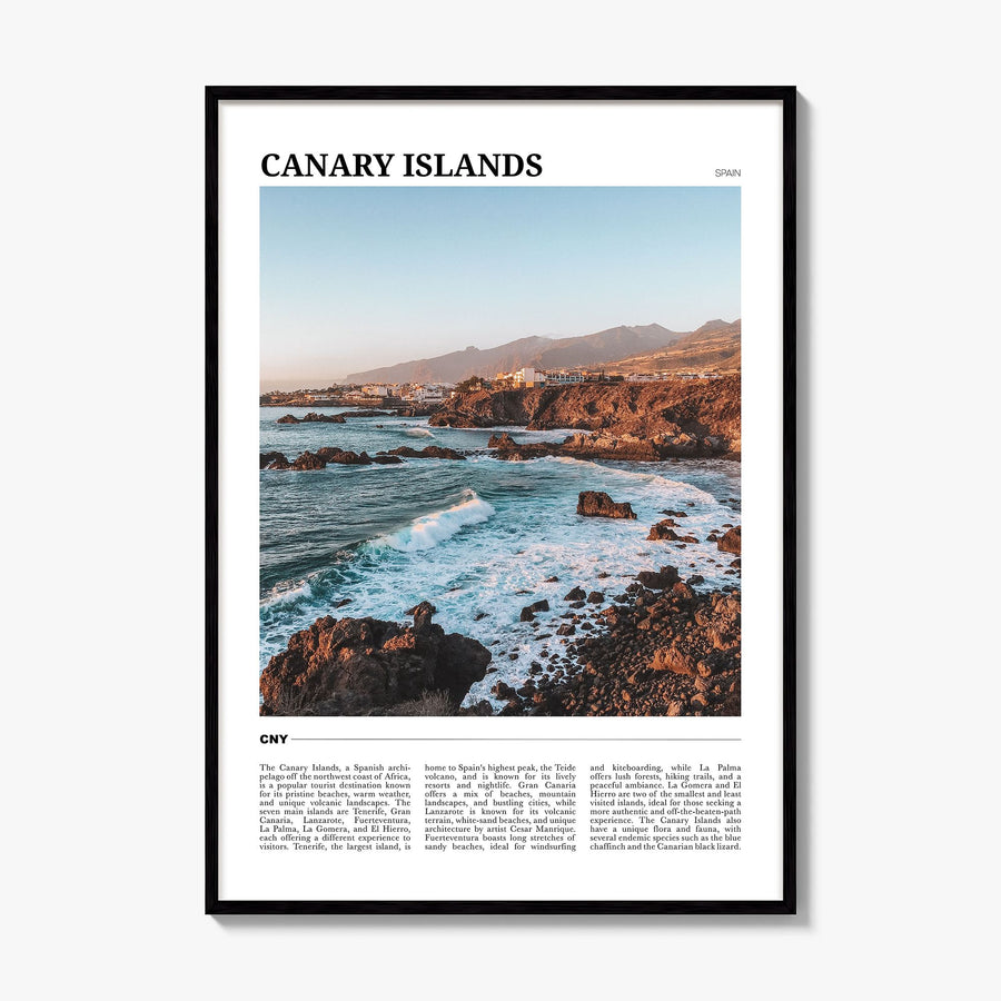 Canary Islands Travel Poster, framed poster mockup