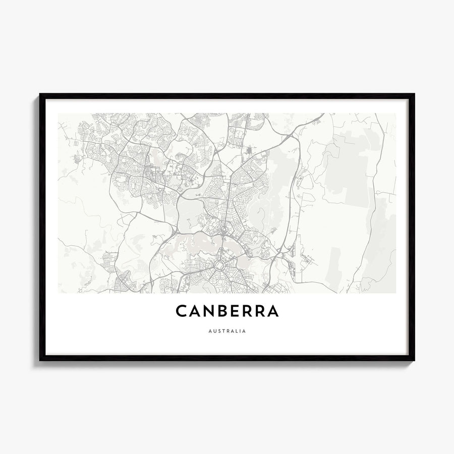 Canberra Map Poster, framed poster mockup