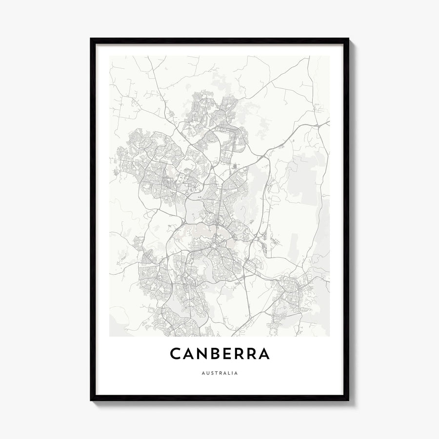 Canberra Map Poster, framed poster mockup
