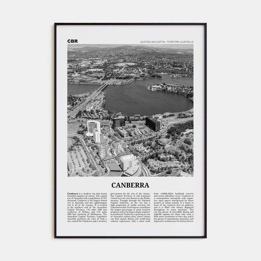 Canberra Poster None / 8x12 in Nbourhood Travel B&W Poster