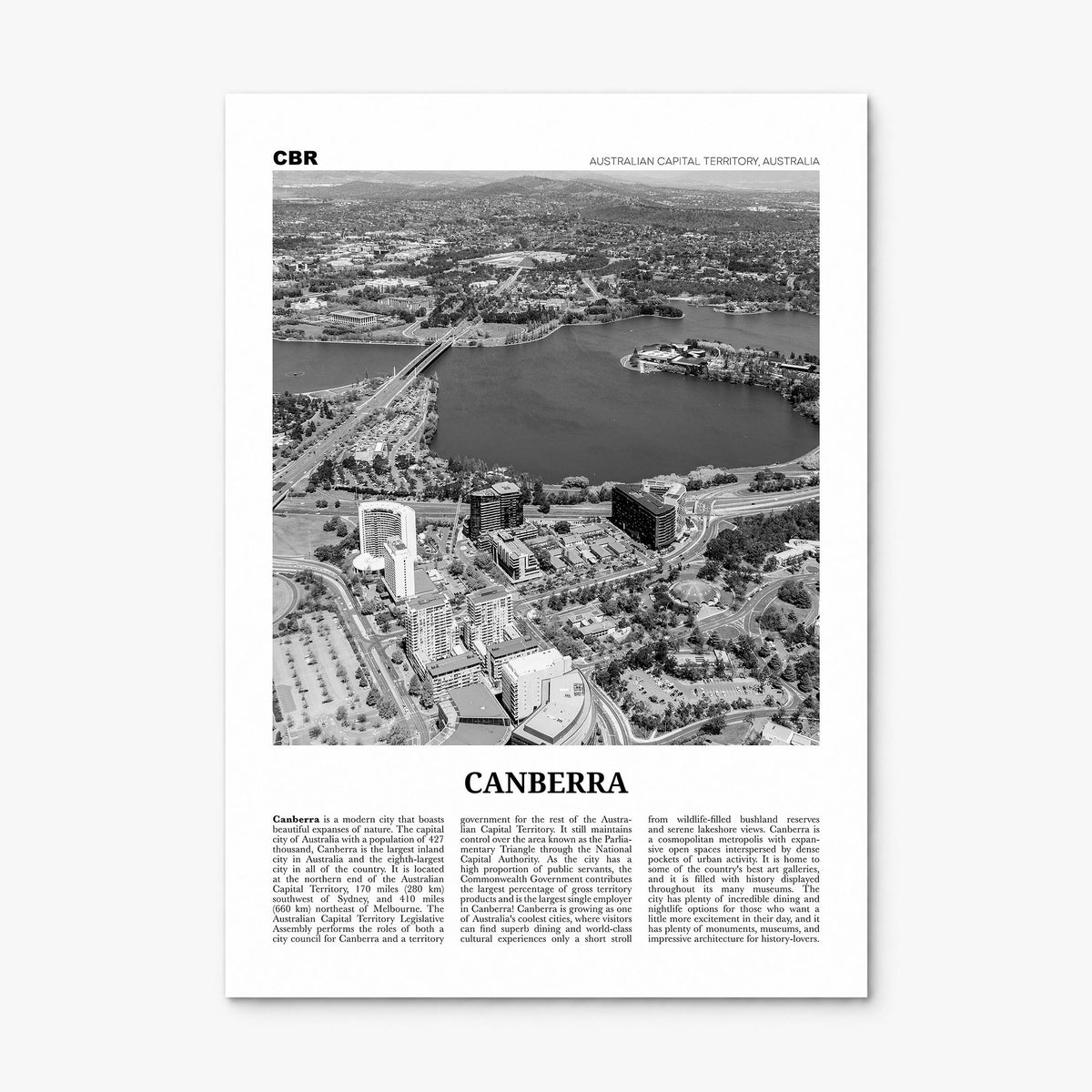 Canberra Newspaper Poster, print only (unframed)