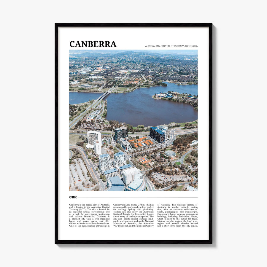 Canberra Travel Poster, framed poster mockup