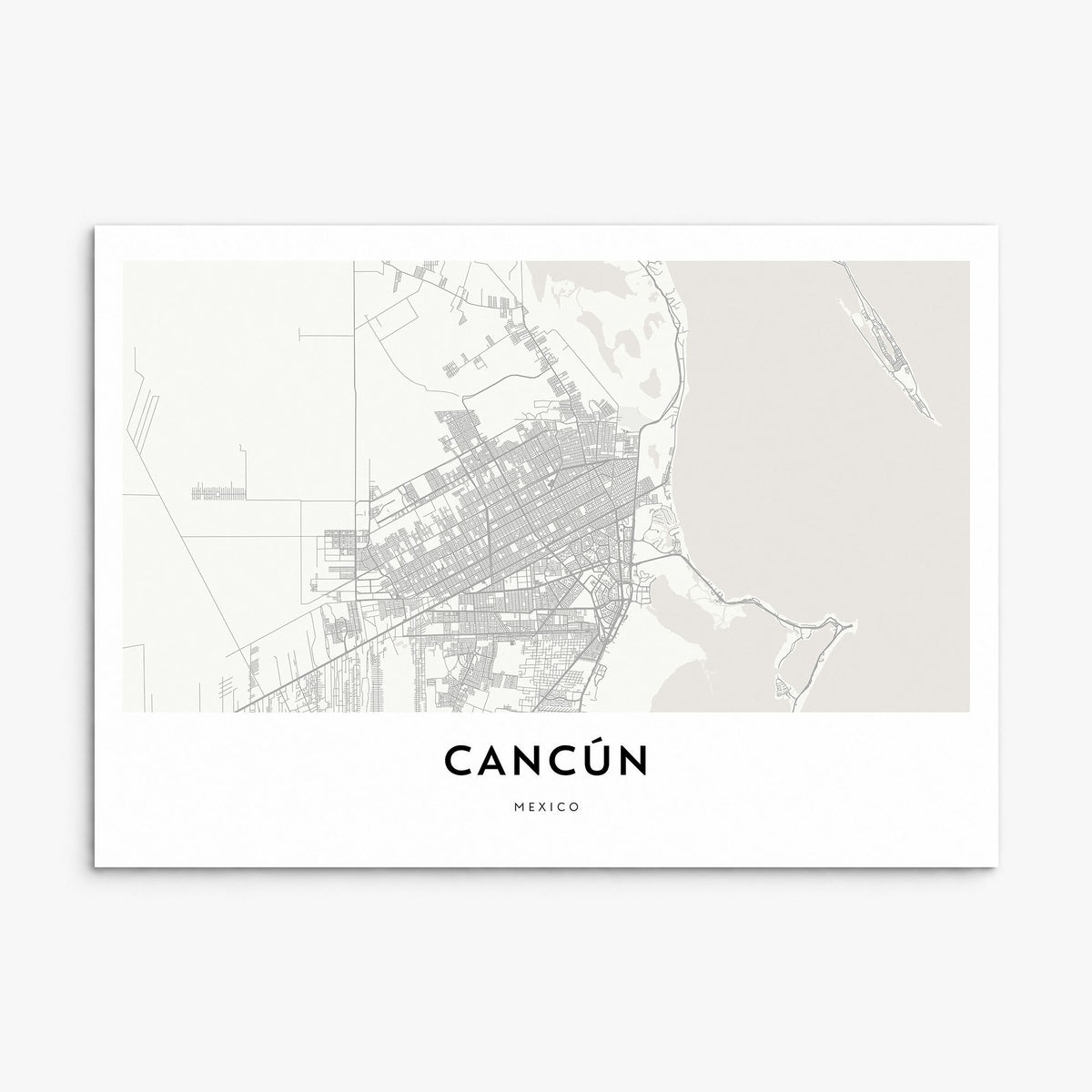 Cancún Map Poster, print only (unframed)