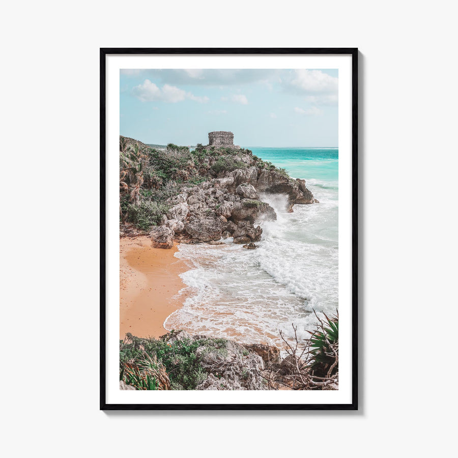 Cancún no. 2 colorful photo poster of Mexico – vertical wall art, unframed print shown in interior mockup