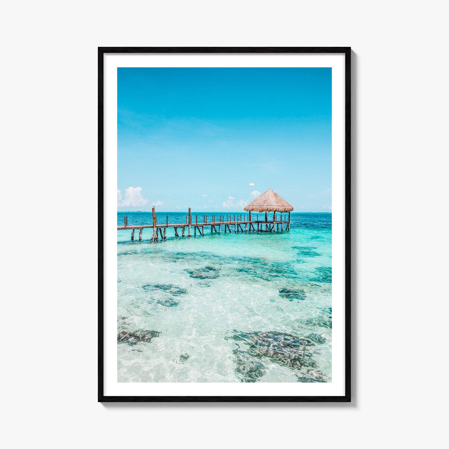 Cancún no. 3 colorful photo poster of Mexico – vertical wall art, unframed print shown in interior mockup