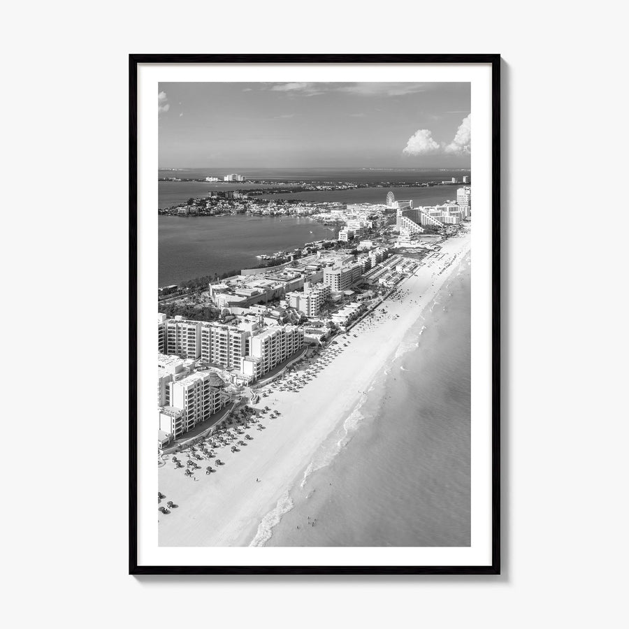 Cancún Photo Poster, framed poster mockup, white border