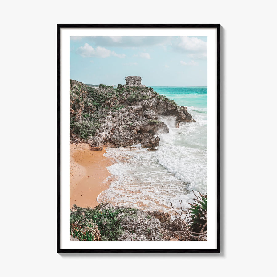 Cancún Photo No 2 Poster, framed poster mockup, white border