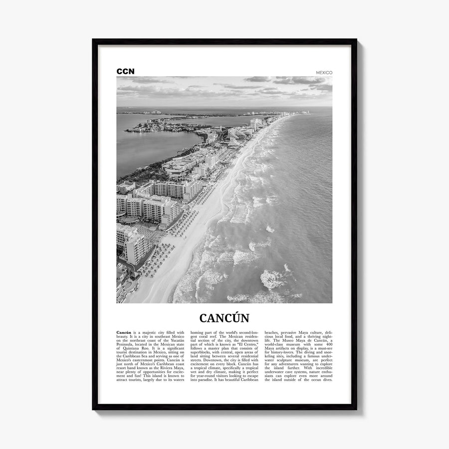 Cancún Newspaper Poster, framed poster mockup