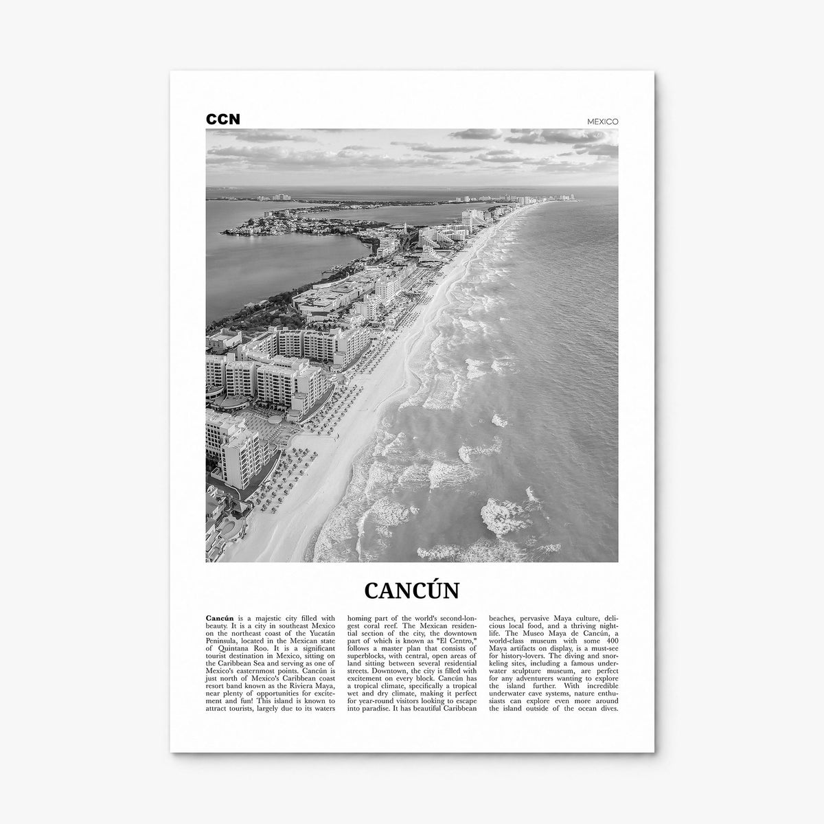 Cancún Newspaper Poster, print only (unframed)