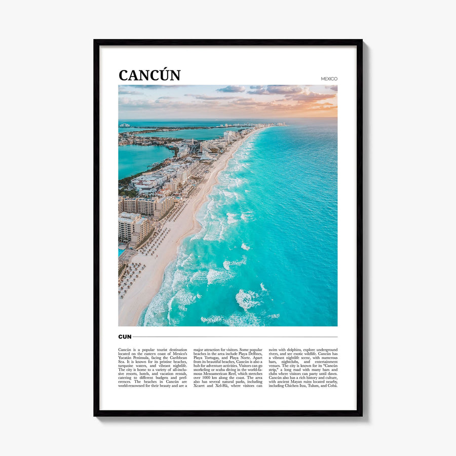 Cancún Travel Poster, framed poster mockup