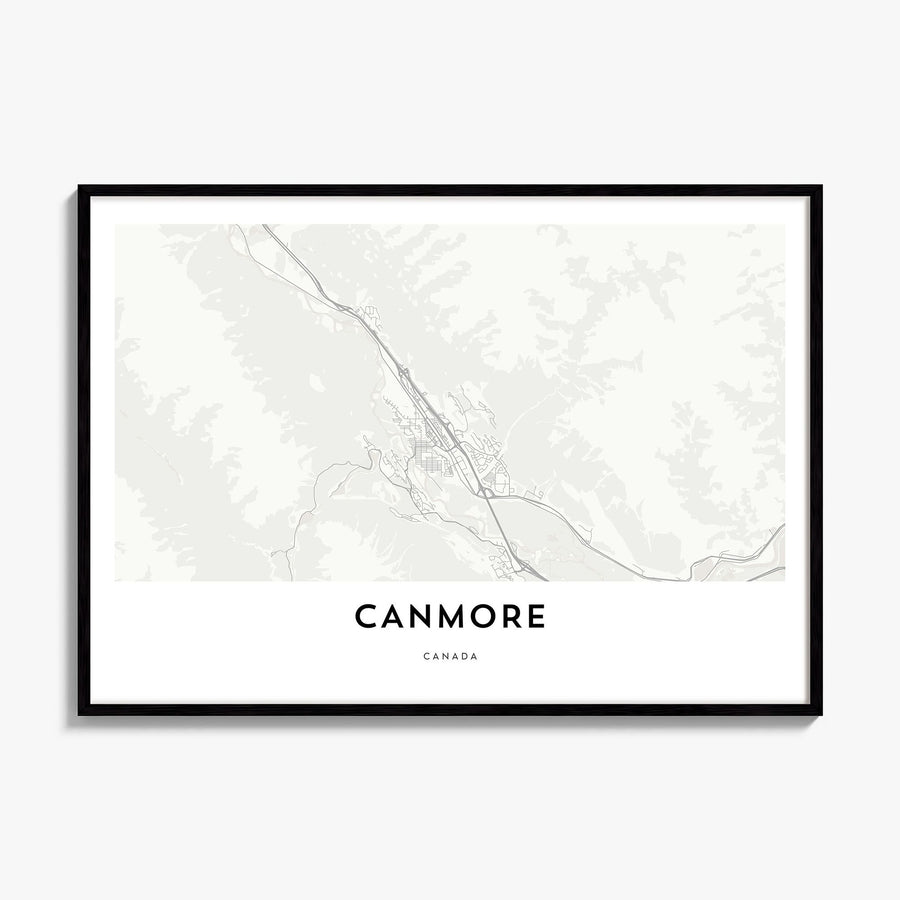 Canmore Map Poster, framed poster mockup