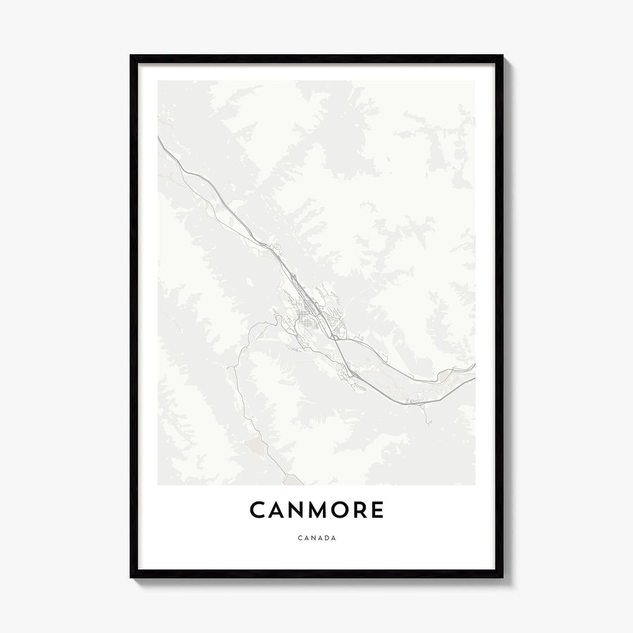 Canmore Map Poster, framed poster mockup