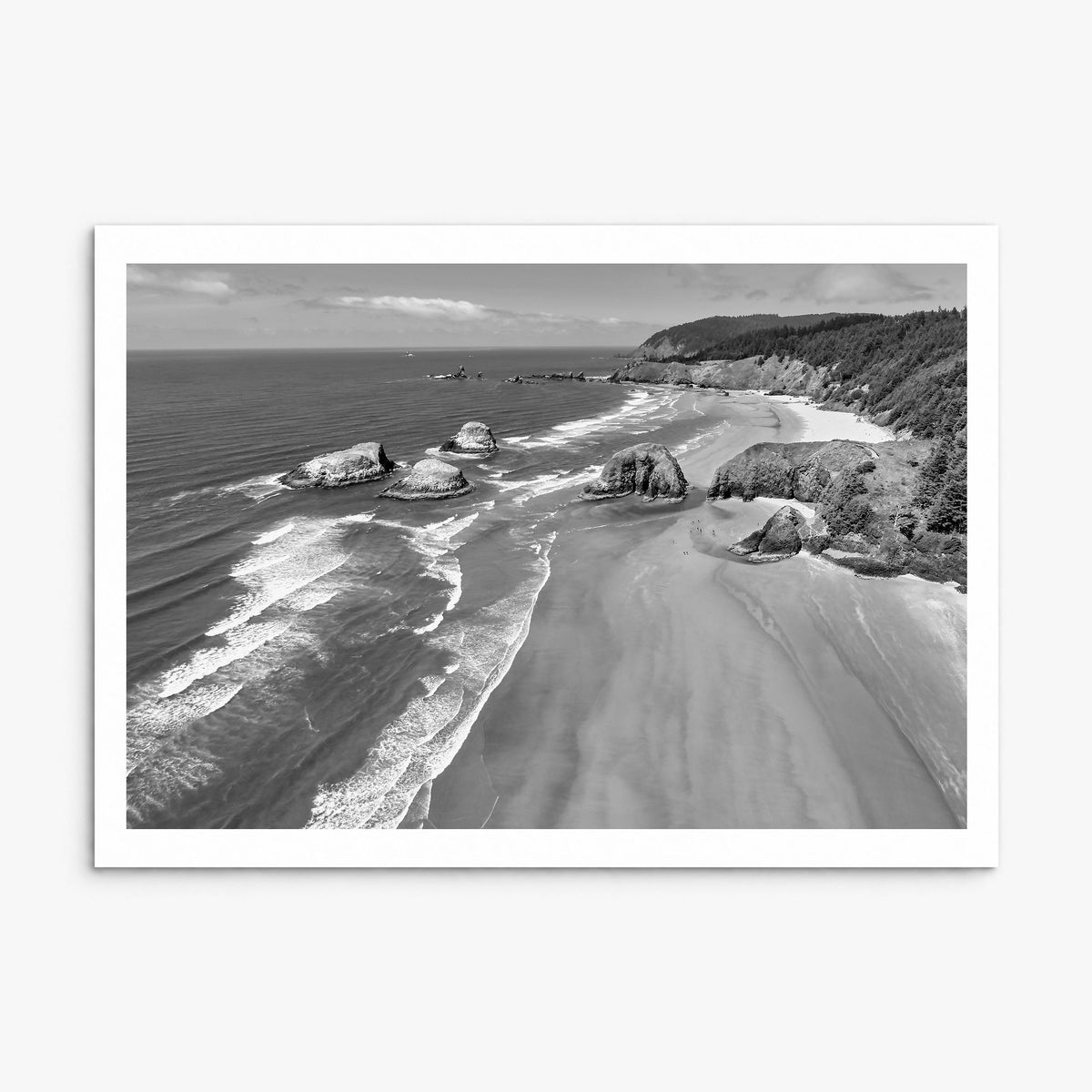 Cannon Beach Photo Poster, print only (unframed), white border